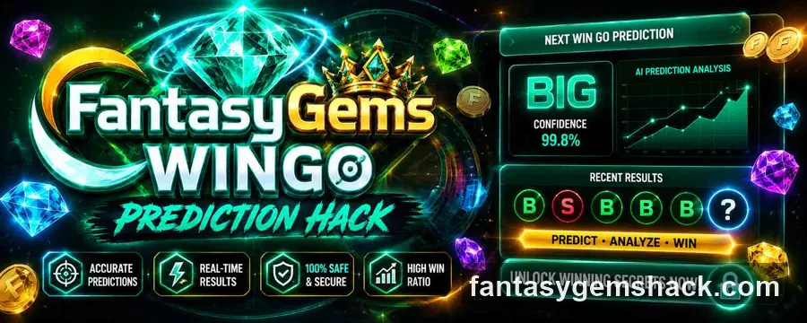 FantasyGems Wingo predictor hack panel showing AI pattern analysis of the last 200 results